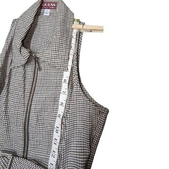 Guess Jeans USA Girls Chevron Jumper Dress White Brown/Blue Plaid Girls Size 3 - Picture 9 of 10